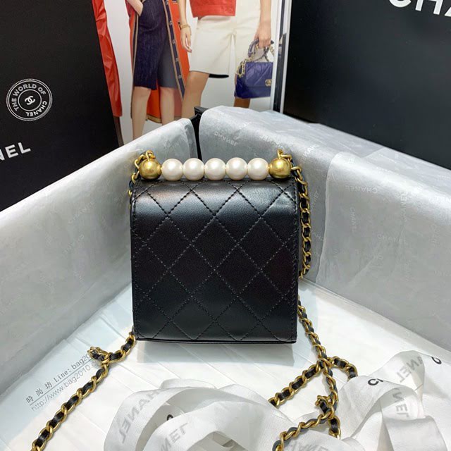Chanel女包 香奈兒專櫃最新款珍珠小方塊包 Chane鏈子小包  djc3887